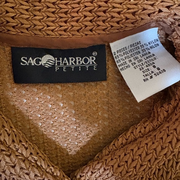 Sag Harbor Brown Knit Top Size 8 petite - Picture 3 of 6